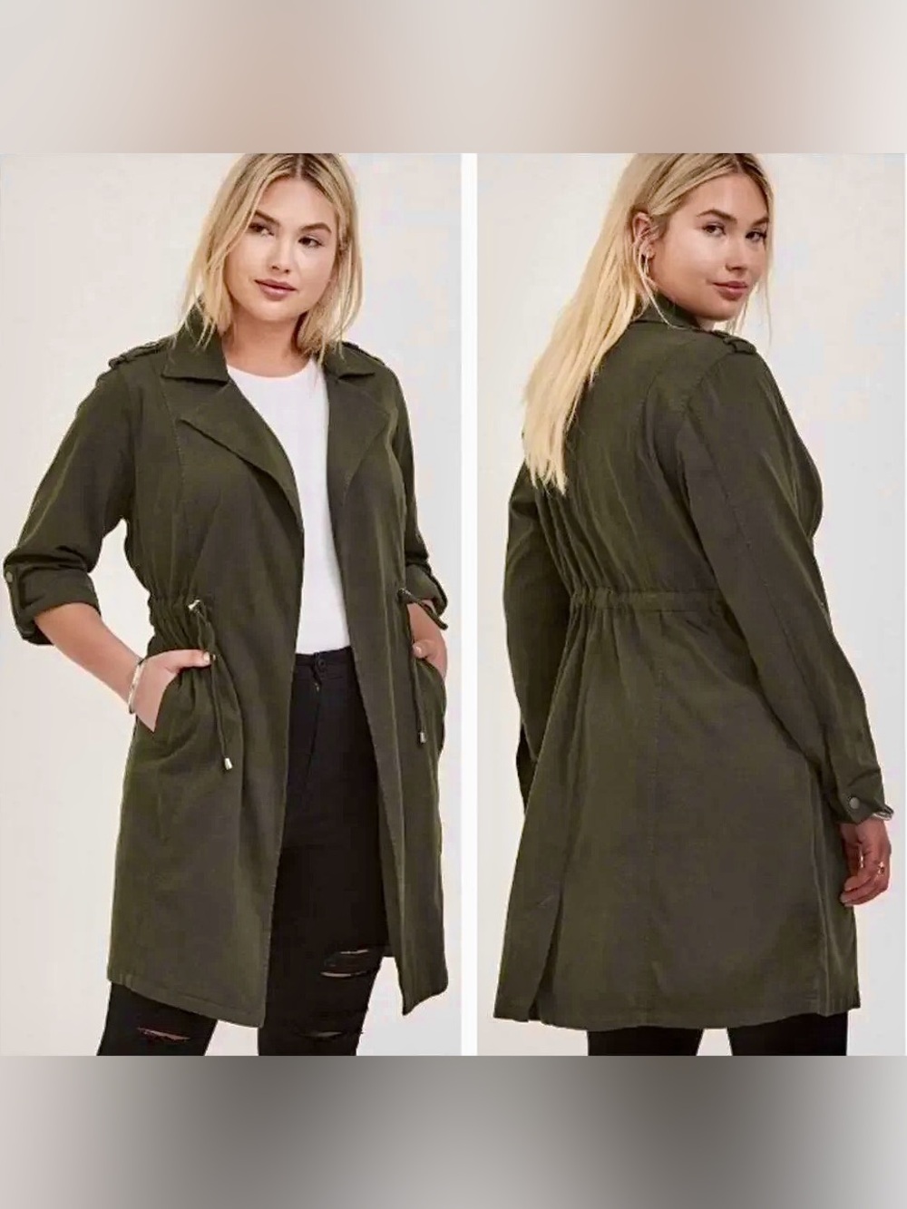 TORRID OPEN FRONT TRENCH JACKET